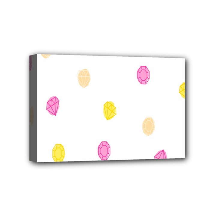 Stone Diamond Yellow Pink Brown Mini Canvas 6  x 4 