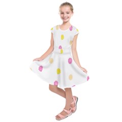 Stone Diamond Yellow Pink Brown Kids  Short Sleeve Dress by Mariart