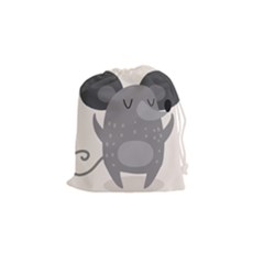 Tooth Bigstock Cute Cartoon Mouse Grey Animals Pest Drawstring Pouches (small)  by Mariart