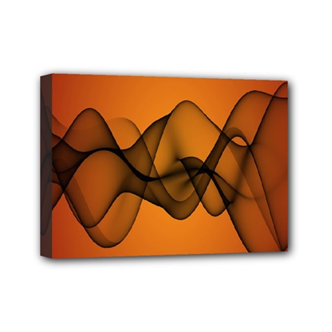 Transparent Waves Wave Orange Mini Canvas 7  X 5  by Mariart