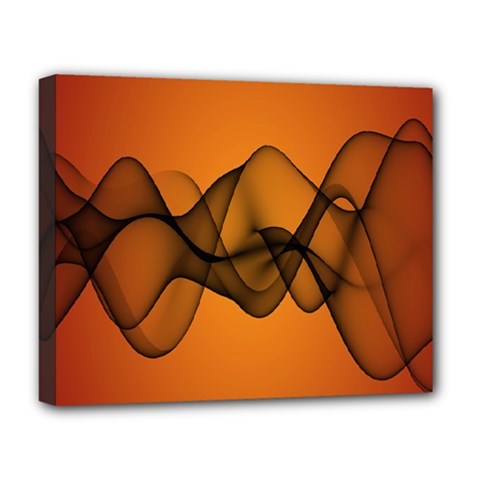 Transparent Waves Wave Orange Deluxe Canvas 20  X 16   by Mariart