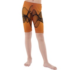 Transparent Waves Wave Orange Kids  Mid Length Swim Shorts by Mariart