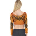 Transparent Waves Wave Orange Long Sleeve Crop Top View2