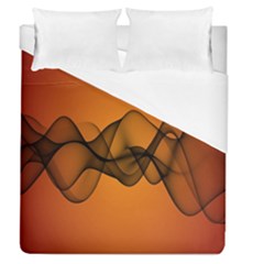 Transparent Waves Wave Orange Duvet Cover (queen Size) by Mariart