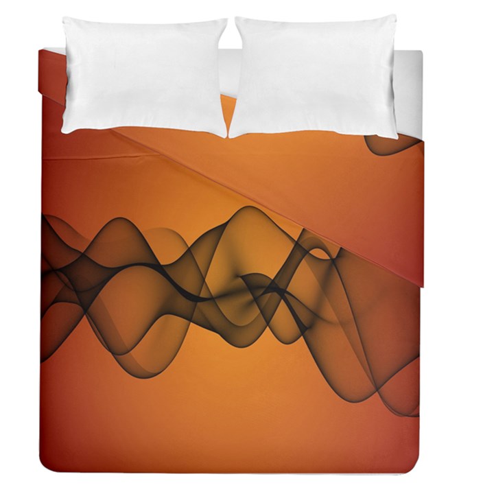 Transparent Waves Wave Orange Duvet Cover Double Side (Queen Size)