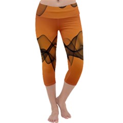 Transparent Waves Wave Orange Capri Yoga Leggings by Mariart