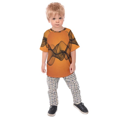 Transparent Waves Wave Orange Kids  Raglan Tee by Mariart