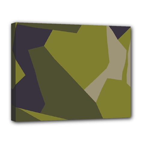 Unifom Camuflage Green Frey Purple Falg Canvas 14  X 11  by Mariart