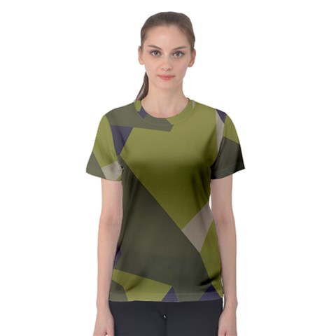 Unifom Camuflage Green Frey Purple Falg Women s Sport Mesh Tee by Mariart