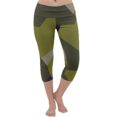 Unifom Camuflage Green Frey Purple Falg Capri Yoga Leggings by Mariart