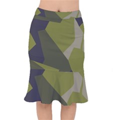 Unifom Camuflage Green Frey Purple Falg Mermaid Skirt