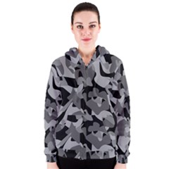 Urban Initial Camouflage Grey Black Women s Zipper Hoodie by Mariart