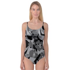 Urban Initial Camouflage Grey Black Camisole Leotard  by Mariart