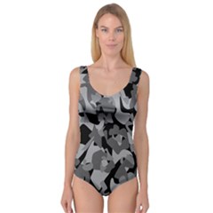 Urban Initial Camouflage Grey Black Princess Tank Leotard  by Mariart