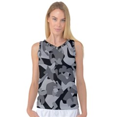 Urban Initial Camouflage Grey Black Women s Basketball Tank Top by Mariart