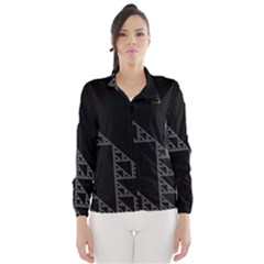 Triangle Black White Chevron Wind Breaker (women) by Mariart