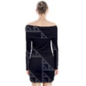 Triangle Black White Chevron Long Sleeve Off Shoulder Dress View2