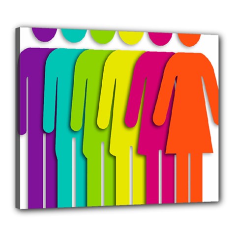 Trans Gender Purple Green Blue Yellow Red Orange Color Rainbow Sign Canvas 24  X 20 