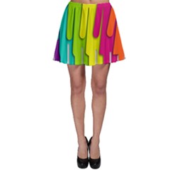 Trans Gender Purple Green Blue Yellow Red Orange Color Rainbow Sign Skater Skirt