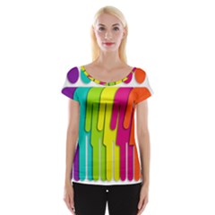 Trans Gender Purple Green Blue Yellow Red Orange Color Rainbow Sign Women s Cap Sleeve Top by Mariart