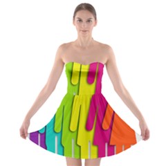 Trans Gender Purple Green Blue Yellow Red Orange Color Rainbow Sign Strapless Bra Top Dress by Mariart