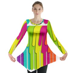 Trans Gender Purple Green Blue Yellow Red Orange Color Rainbow Sign Long Sleeve Tunic  by Mariart