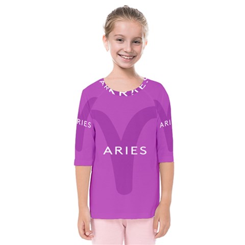 Zodiac Aries Kids  Quarter Sleeve Raglan Tee by Mariart