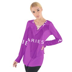 Zodiac Aries Women s Tie Up Tee by Mariart