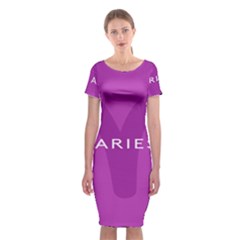 Zodiac Aries Classic Short Sleeve Midi Dress by Mariart