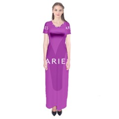 Zodiac Aries Short Sleeve Maxi Dress by Mariart