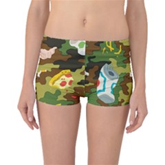 Urban Camo Green Brown Grey Pizza Strom Boyleg Bikini Bottoms