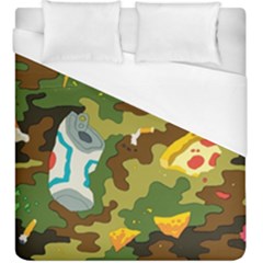 Urban Camo Green Brown Grey Pizza Strom Duvet Cover (king Size) by Mariart