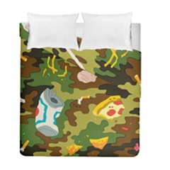 Urban Camo Green Brown Grey Pizza Strom Duvet Cover Double Side (full/ Double Size) by Mariart