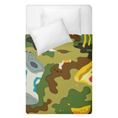 Urban Camo Green Brown Grey Pizza Strom Duvet Cover Double Side (single Size) by Mariart