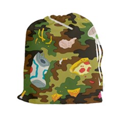 Urban Camo Green Brown Grey Pizza Strom Drawstring Pouches (xxl) by Mariart