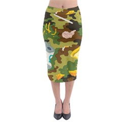 Urban Camo Green Brown Grey Pizza Strom Midi Pencil Skirt by Mariart