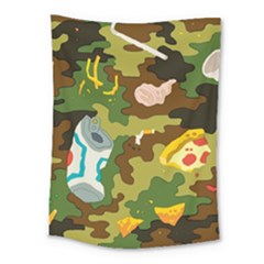 Urban Camo Green Brown Grey Pizza Strom Medium Tapestry by Mariart