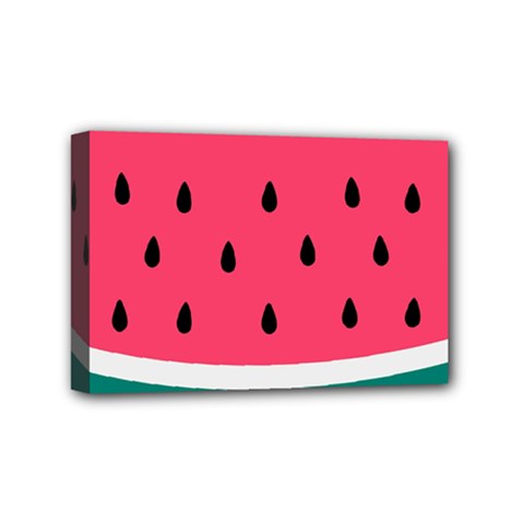 Watermelon Red Green White Black Fruit Mini Canvas 6  X 4  by Mariart