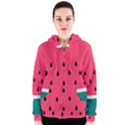 Watermelon Red Green White Black Fruit Women s Zipper Hoodie View1