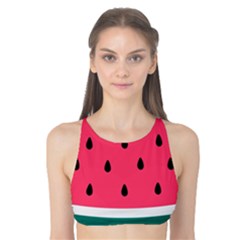 Watermelon Red Green White Black Fruit Tank Bikini Top by Mariart