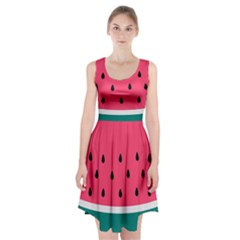 Watermelon Red Green White Black Fruit Racerback Midi Dress by Mariart