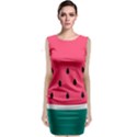 Watermelon Red Green White Black Fruit Sleeveless Velvet Midi Dress View1