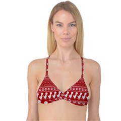 Red Dinosaur Star Wave Chevron Waves Line Fabric Animals Reversible Tri Bikini Top by Mariart