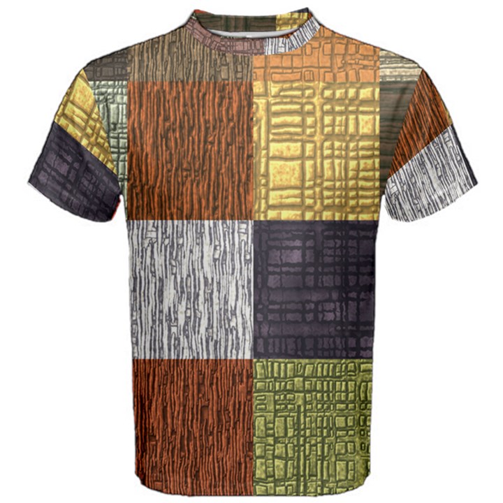 Blocky Filters Yellow Brown Purple Red Grey Color Rainbow Men s Cotton Tee