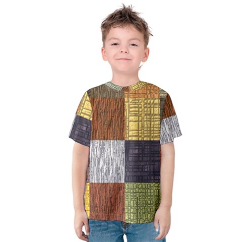 Blocky Filters Yellow Brown Purple Red Grey Color Rainbow Kids  Cotton Tee by Mariart