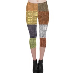 Blocky Filters Yellow Brown Purple Red Grey Color Rainbow Capri Leggings  by Mariart