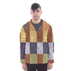 Blocky Filters Yellow Brown Purple Red Grey Color Rainbow Hooded Wind Breaker (men)