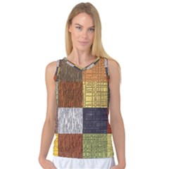 Blocky Filters Yellow Brown Purple Red Grey Color Rainbow Women s Basketball Tank Top by Mariart