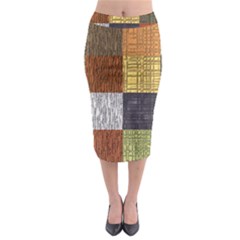 Blocky Filters Yellow Brown Purple Red Grey Color Rainbow Midi Pencil Skirt by Mariart