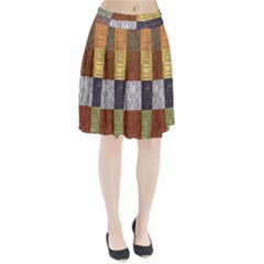 Blocky Filters Yellow Brown Purple Red Grey Color Rainbow Pleated Skirt by Mariart